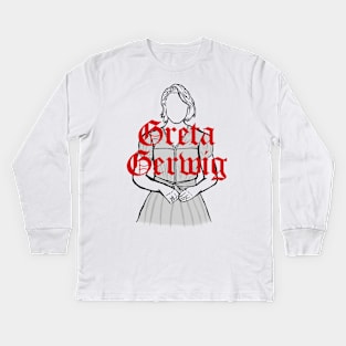 A Portrait of Greta Gerwig Kids Long Sleeve T-Shirt